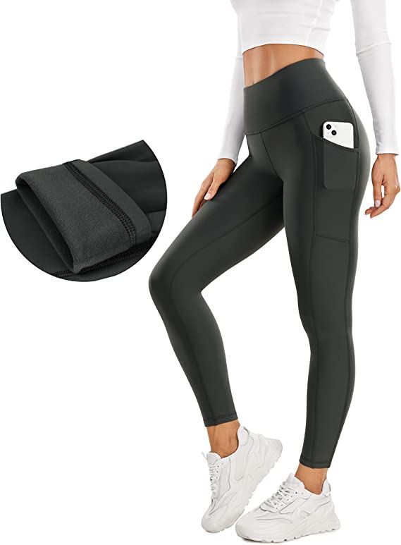 CRZ YOGA Thermal Fleece Lined Leggings Women 25'' - High Waisted Winter Workout Hiking Pants with... | Amazon (US)