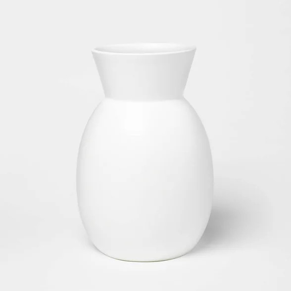 12" x 8" Matte Ceramic Round Vase White - Project 62™ | Target