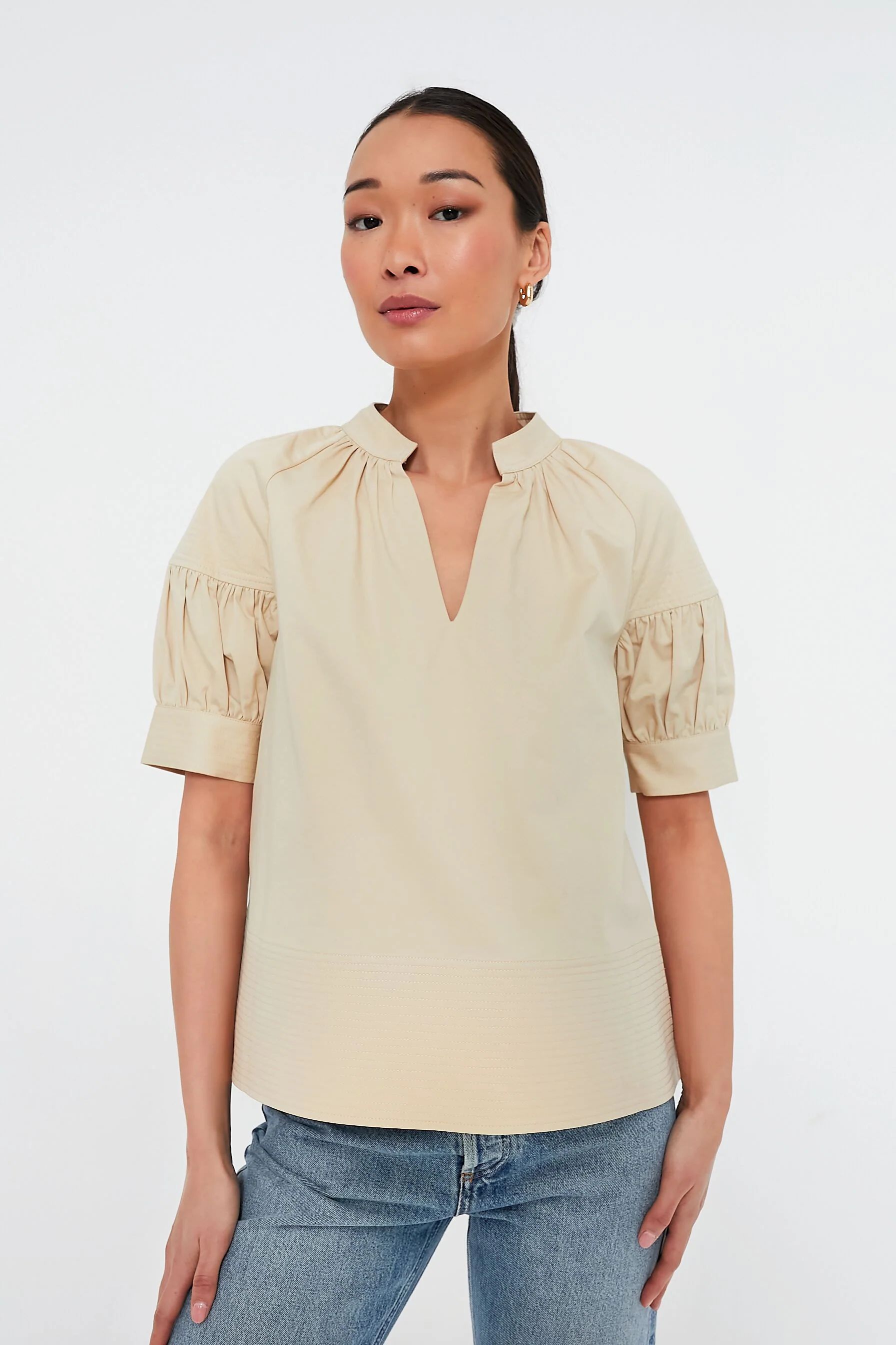 Tan Ruthie Blouse | Tuckernuck (US)