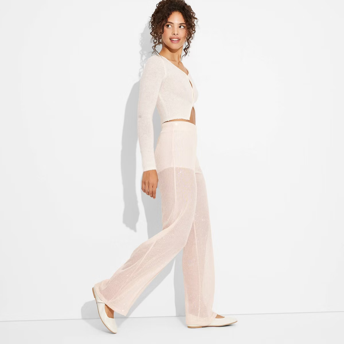 Women's Mid-Rise Wide Leg Holiday Sequin Pants - Wild Fable™ | Target