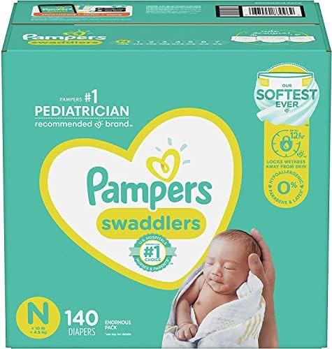 Diapers Newborn/Size 0 (< 10 lb), 140 Count - Pampers Swaddlers Disposable Baby Diapers, Enormous Pa | Amazon (US)