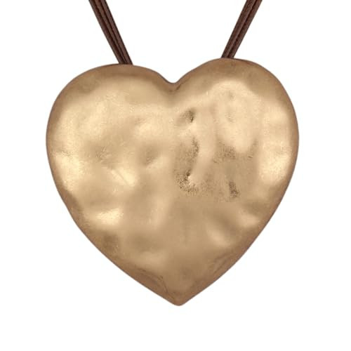 GelConnie Large Necklaces for Women Big Gold Heart Statement Necklace Long Necklaces for Women Boho Pirate Accessories Trendy Gift | Amazon (US)