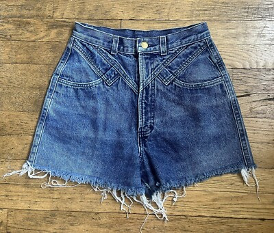 Vtg 80s 90s High Waist Western Denim Jean Shorts Ms Rocky Mountain 7/8 25 26 W | eBay | eBay US