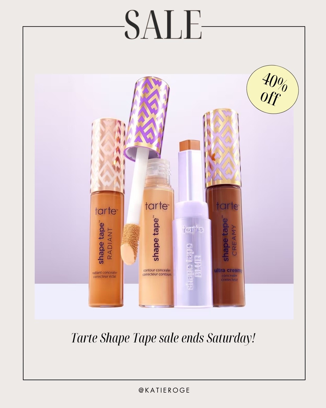40% shape tape at Tarte! Ends Saturday 

#LTKSaleAlert