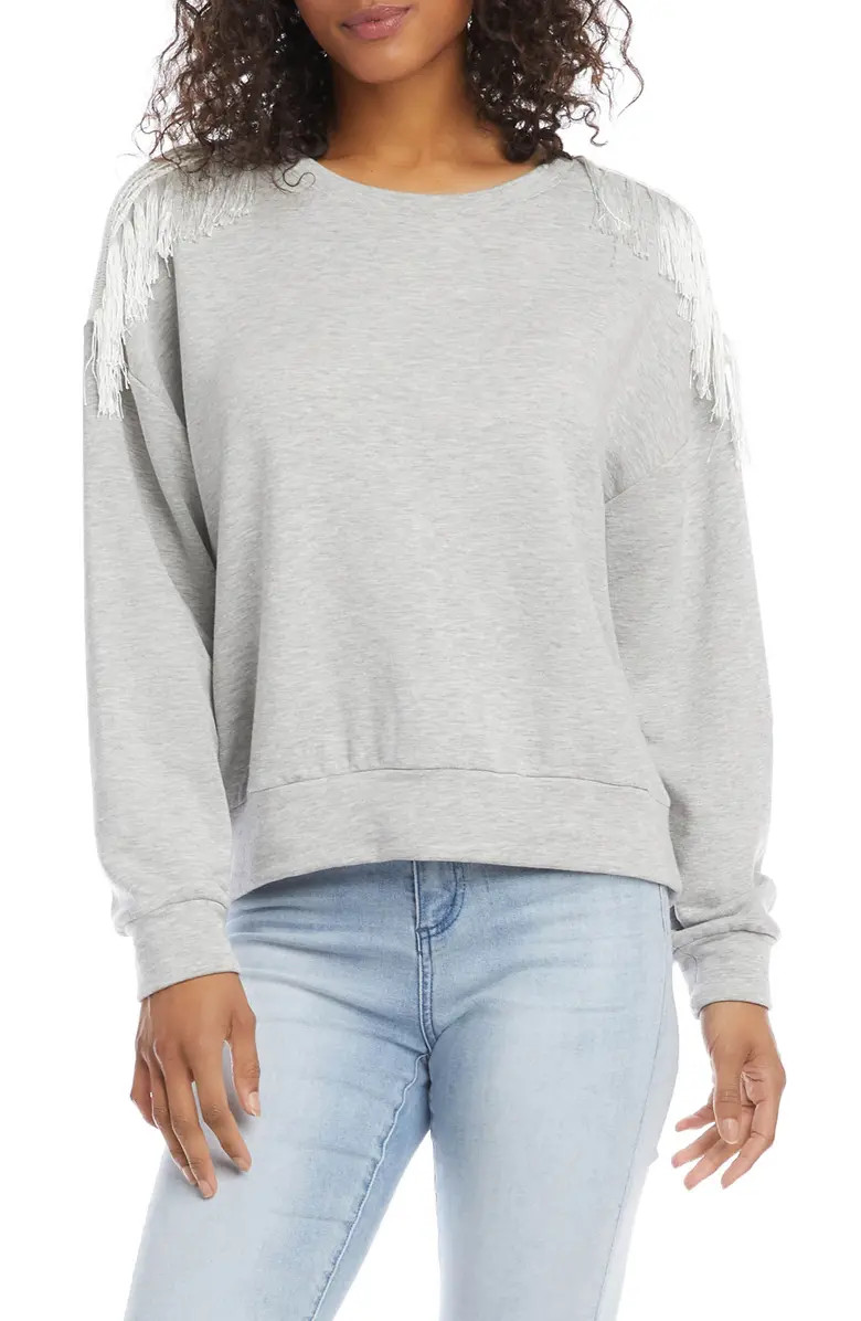 Karen Kane Fringe Shoulder Sweatshirt | Nordstrom | Nordstrom