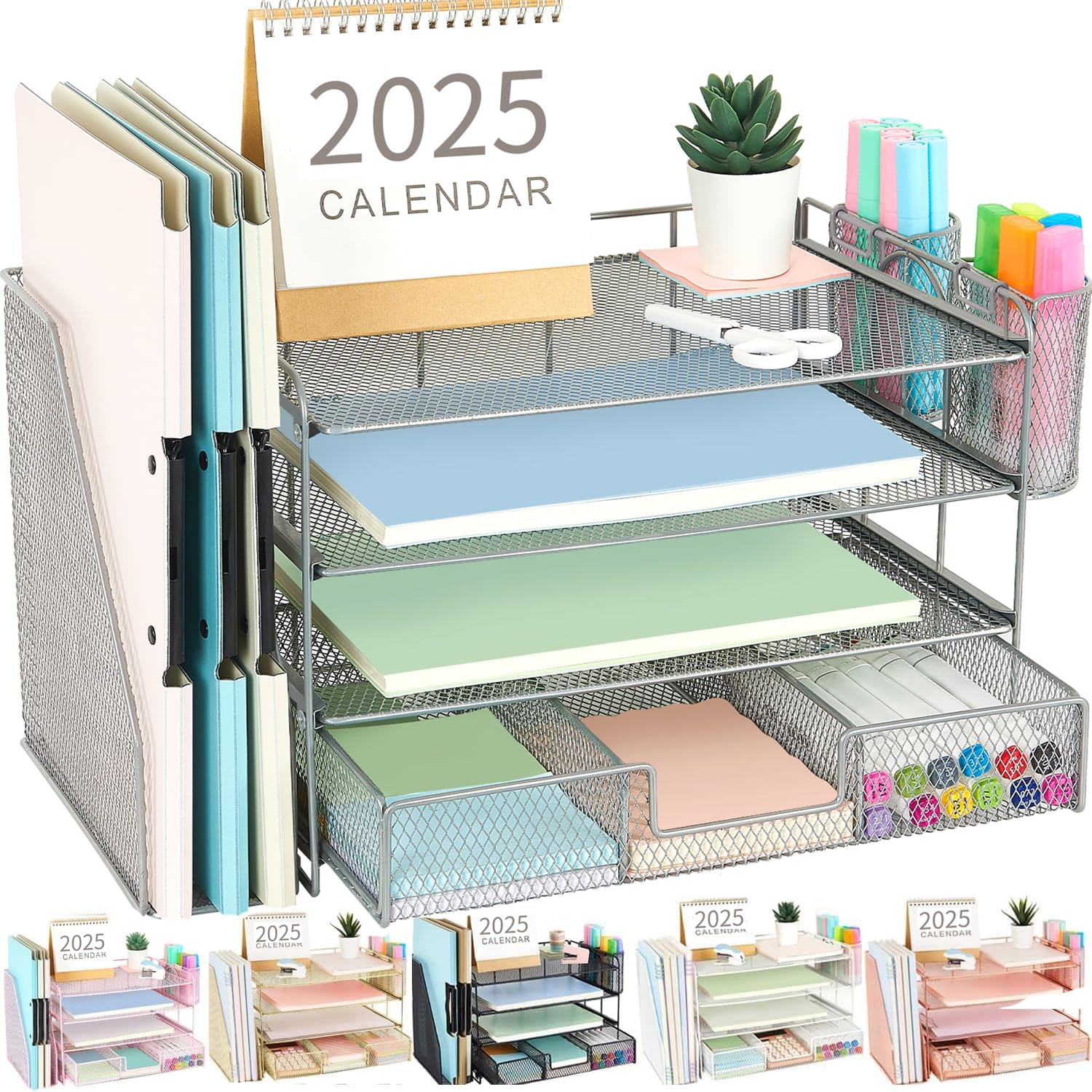 gianotter 4 Tier Letter Tray Paper Organizer Grey | Amazon (US)