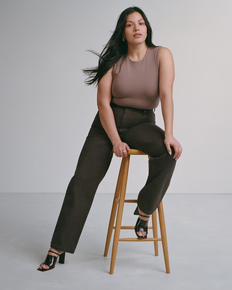 Women's Curve Love Ultra High Rise 90s Straight Jean | Women's Clearance | Abercrombie.com | Abercrombie & Fitch (US)