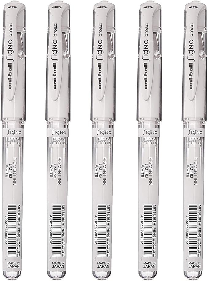 Uni-Ball Signo Broad Point Gel Impact Pen White 5 pens | Amazon (US)