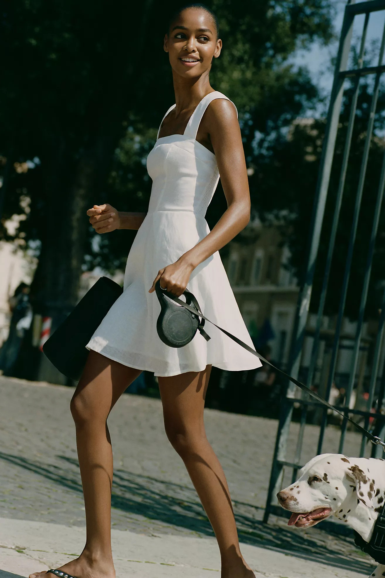 Maeve Linen Square-Neck Mini Dress | Anthropologie (US)