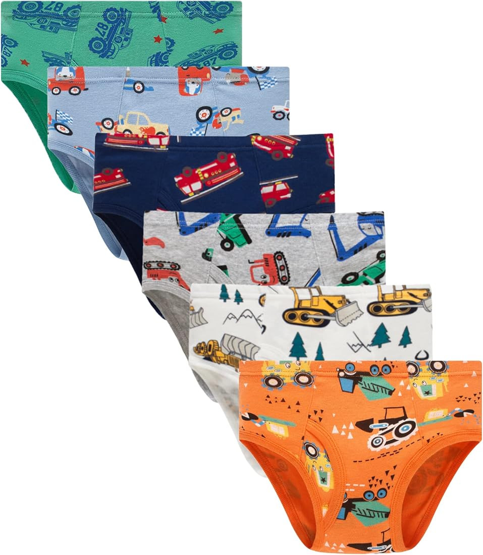 Boboking 100% Cotton Little Boys Briefs Soft Dinosaur Truck Toddler Underwear | Amazon (US)