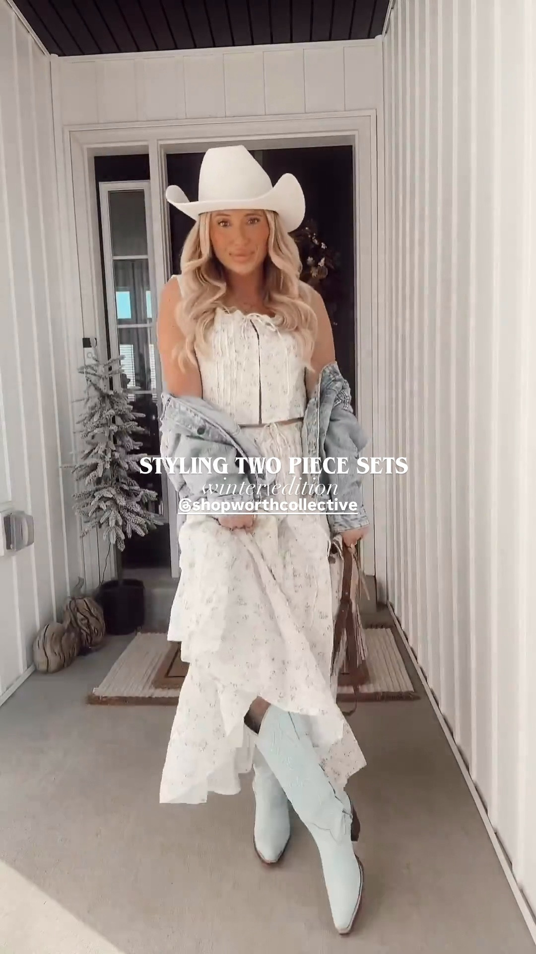 how to style a set for winter ❄️✨ loving this bump friendly 2 piece set from @worthcollective 💫🩵

#LTKootd #LTKHoliday