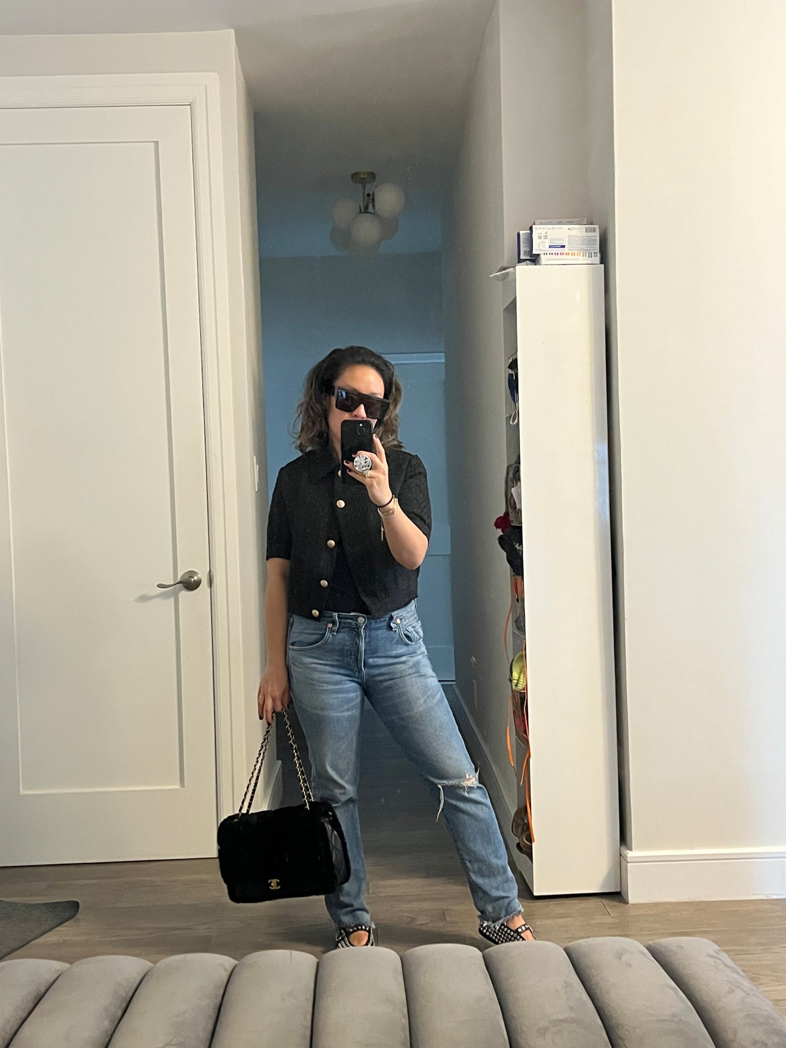 Cropped short sleeve tweed jacket. Easy every day outfit or swap out the accessories and change the denim for a holiday look! I’m wearing an xs. Boxy fit. Has room. Love the button detail.

#LTKOver40 #LTKCyberWeek #LTKHoliday