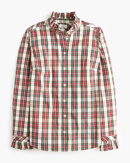 Ruffleneck button-up top | J.Crew Factory