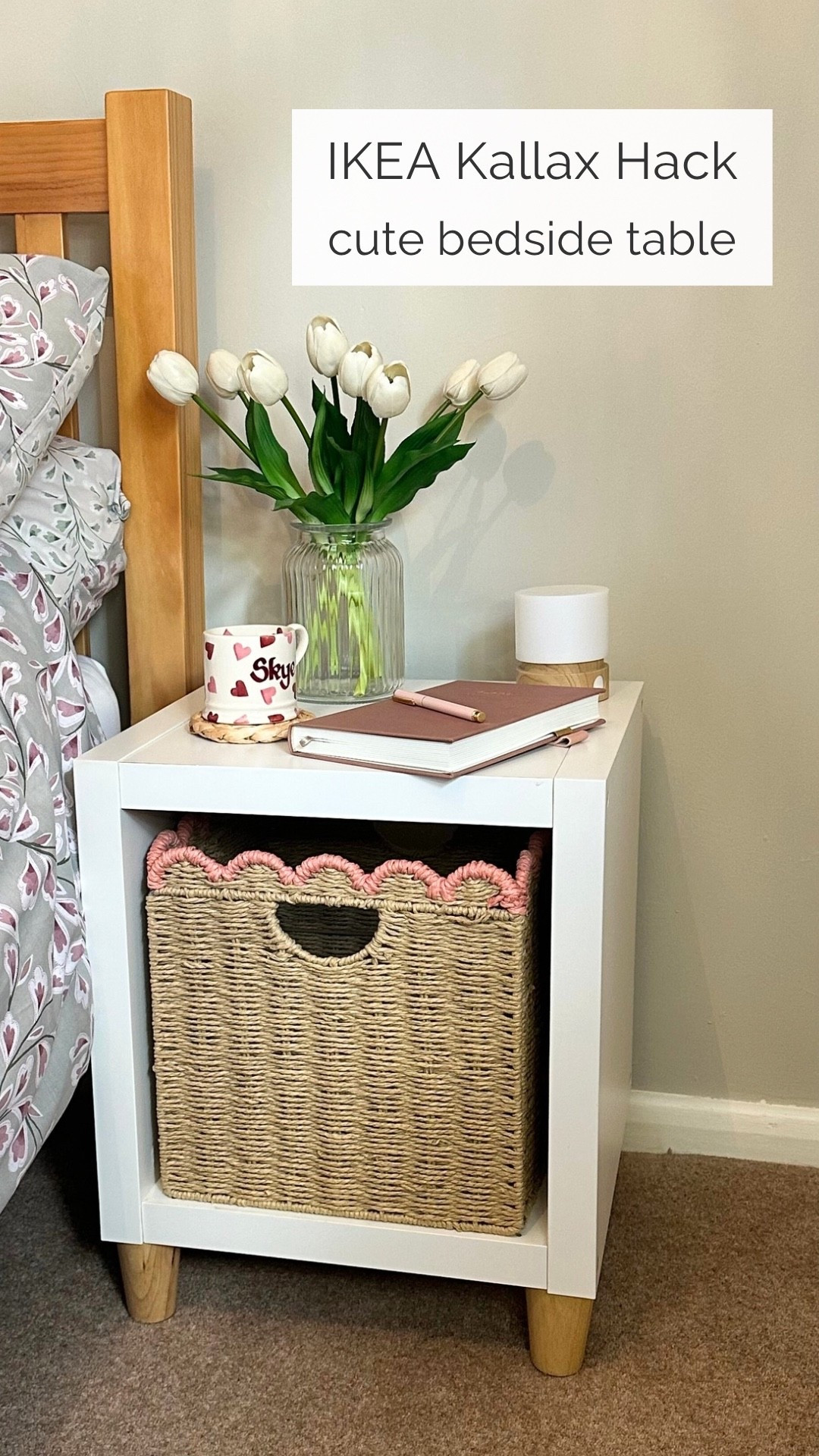 Switching up the simple IKEA cube Kallax unit to a bedside table cabinets

#LTKHome