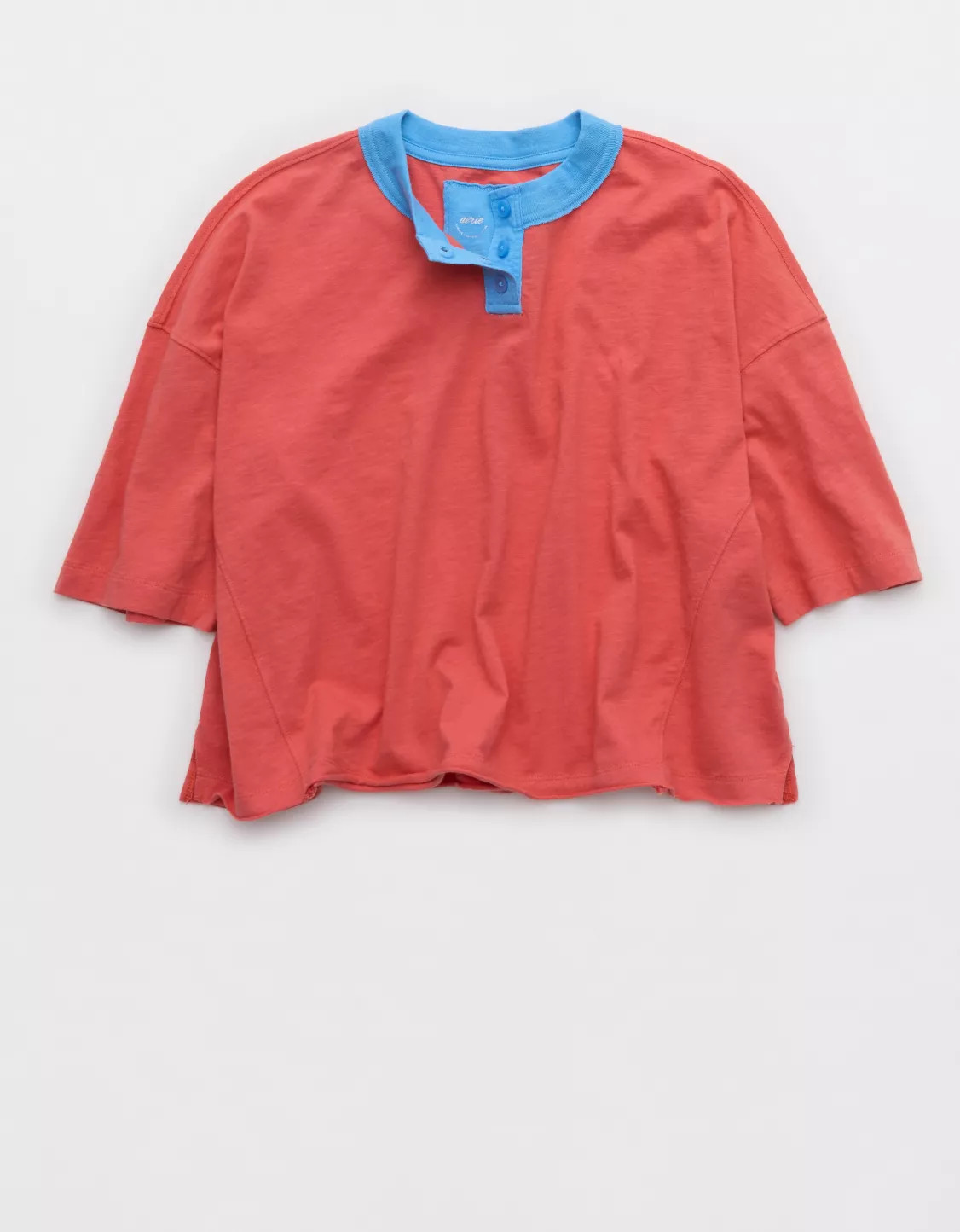 Aerie Remix Henley Cropped T-Shirt | Aerie