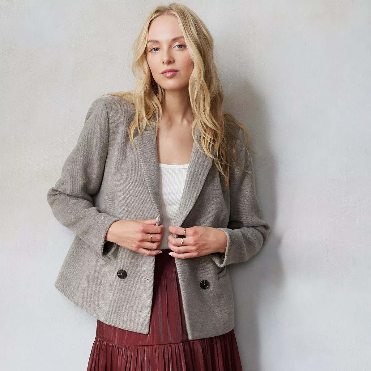 Women's LC Lauren Conrad Double Breasted Notch Collar Blazer | Kohl's