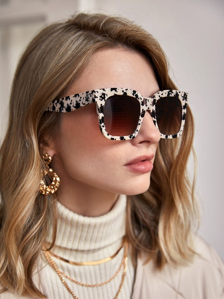SHEIN BIZwear Rivet Detail Square Frame Fashion Glasses | SHEIN
