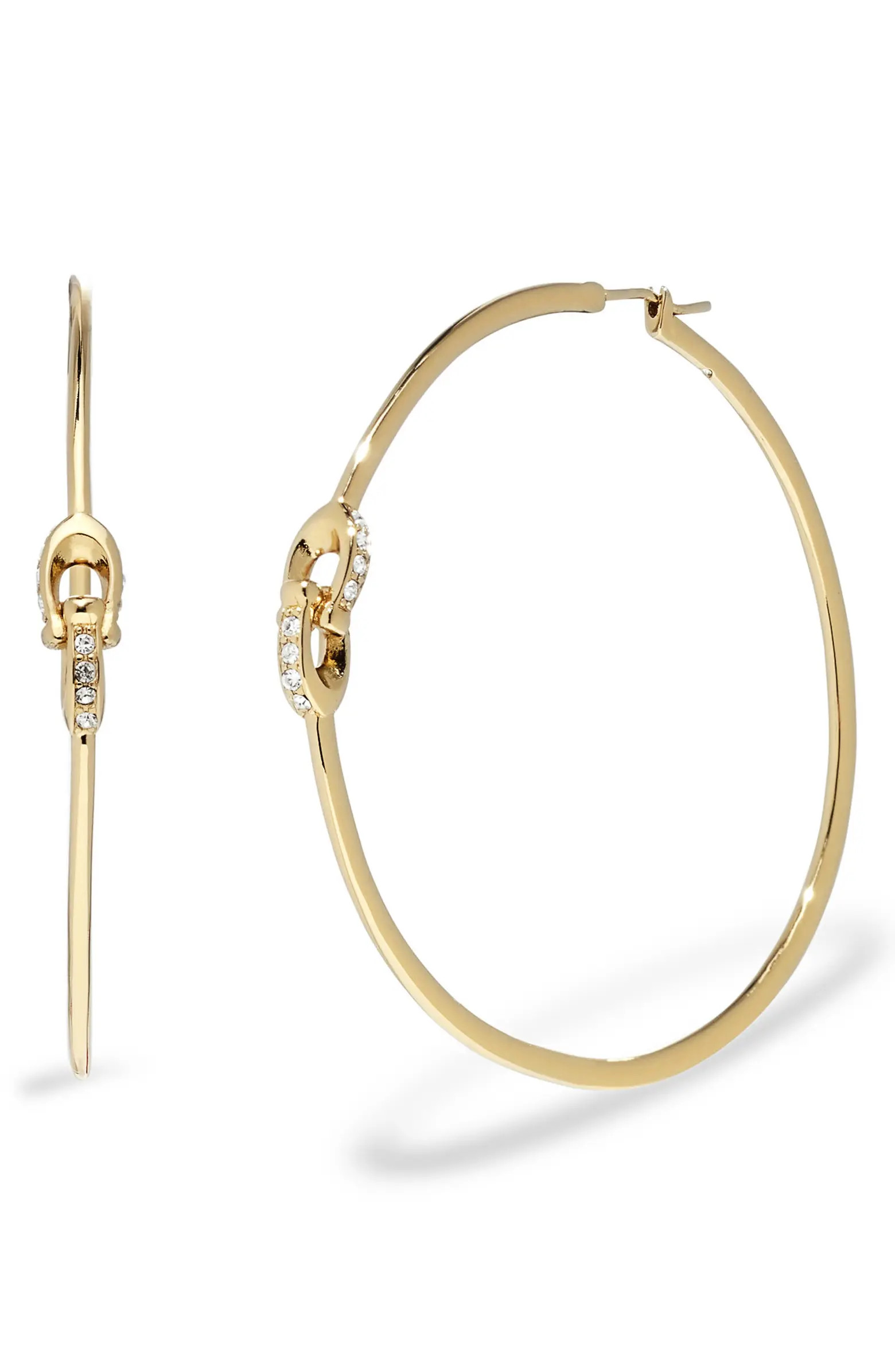 Pavé Interlocked C-Link Hoop Earrings | Nordstrom