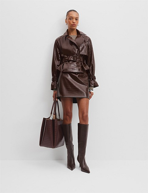 Croc Embossed Trench | David Jones (Australia & New Zealand)