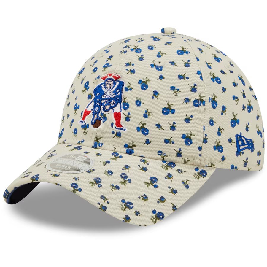 Women's New England Patriots New Era Cream Historic Logo Floral 9TWENTY Adjustable Hat | NFL Shop