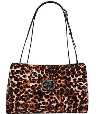 Kurt Geiger London Chelsea Animal Print Large Slouch Flap Shoulder Bag - Brown | Dillard's