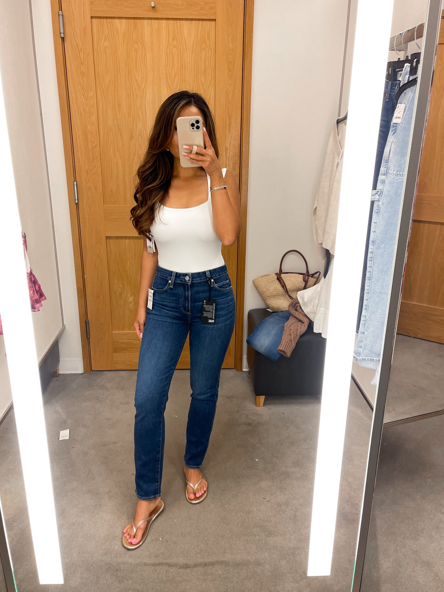 NSALE LOOK

Bp bodysuit - this bodysuit is so soft double lined and such good quality for the price! On sale for $23! TTS, wearing Xs 
Paige Jeans - sized up, wearing 26, petite friendly with the ankle length 

#LTKxNSale