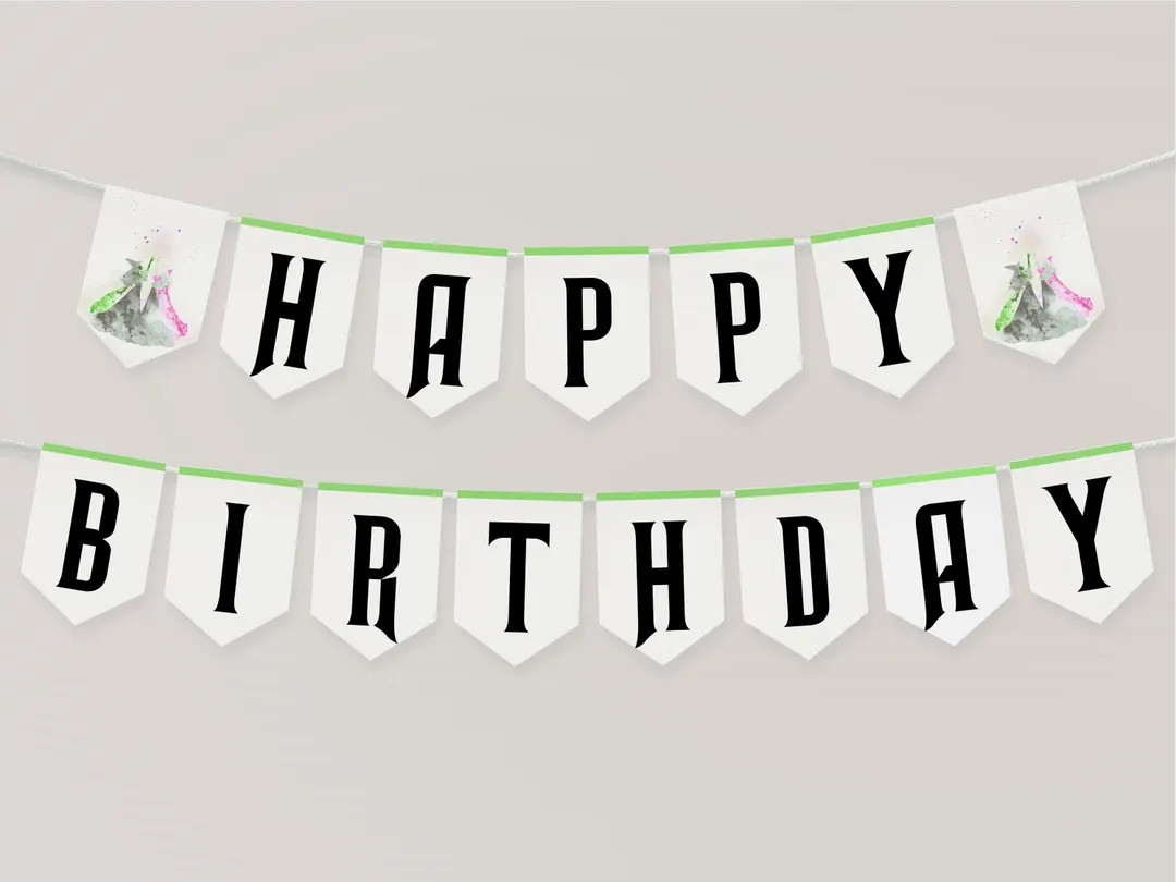Wicked Themed Birthday Banner, Digital Download - Etsy | Etsy (US)