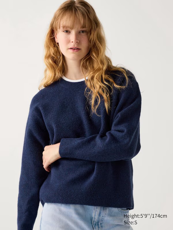 Soufflé Yarn Crew Neck Jumper | UNIQLO (UK)