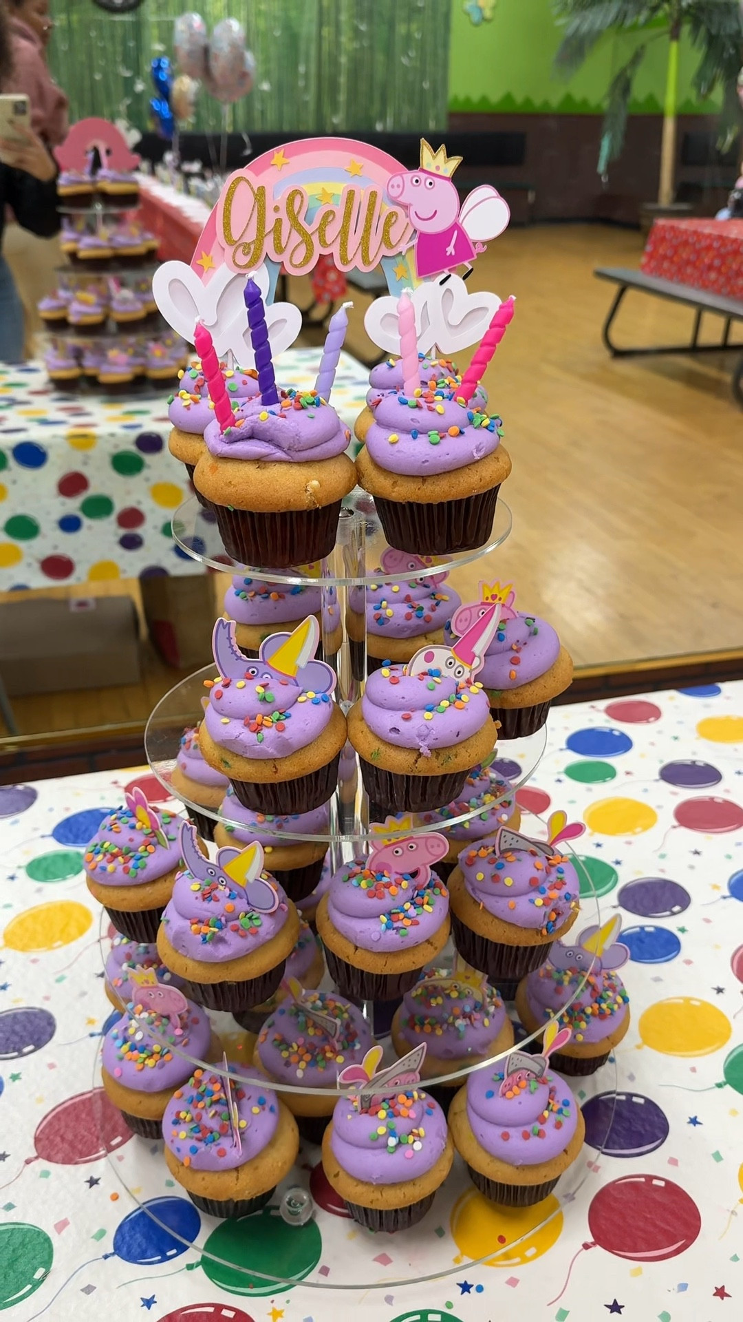 Birthday cupcake tower 🎀🎂✨