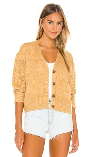 HEARTLOOM Moira Cardigan in Mustard. - size XS (also in S, M, L) | Revolve Clothing (Global)