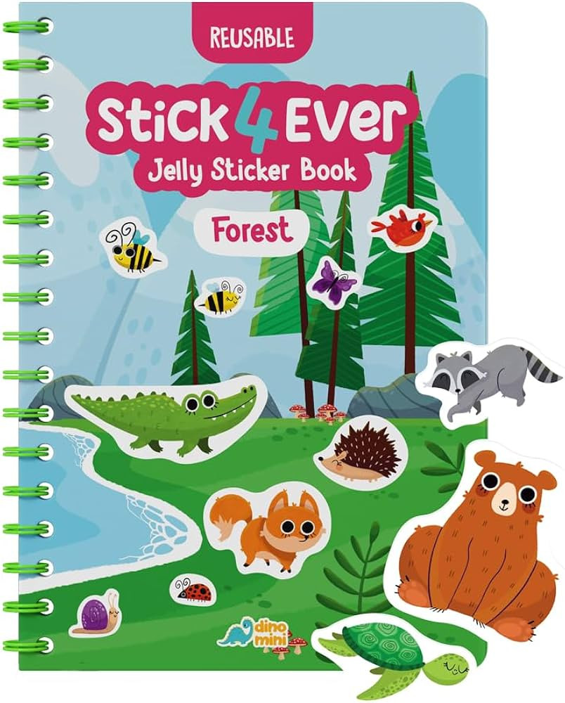 Stick4Ever Jelly Sticker Book - Waterproof, Easy to Clean Jelly Stickers for Kids - Reusable Stic... | Amazon (US)