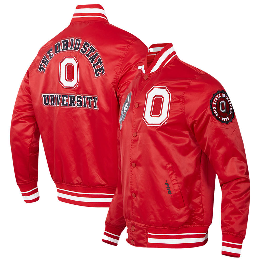 Men's Pro Standard Scarlet Ohio State Buckeyes Classic Satin Full-Snap Jacket | Fanatics