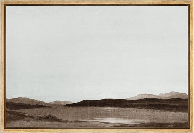 SIGNFORD Framed Canvas Wall Art Monochromatic Brown Mountains and Valleys Landscape Wilderness Im... | Amazon (US)