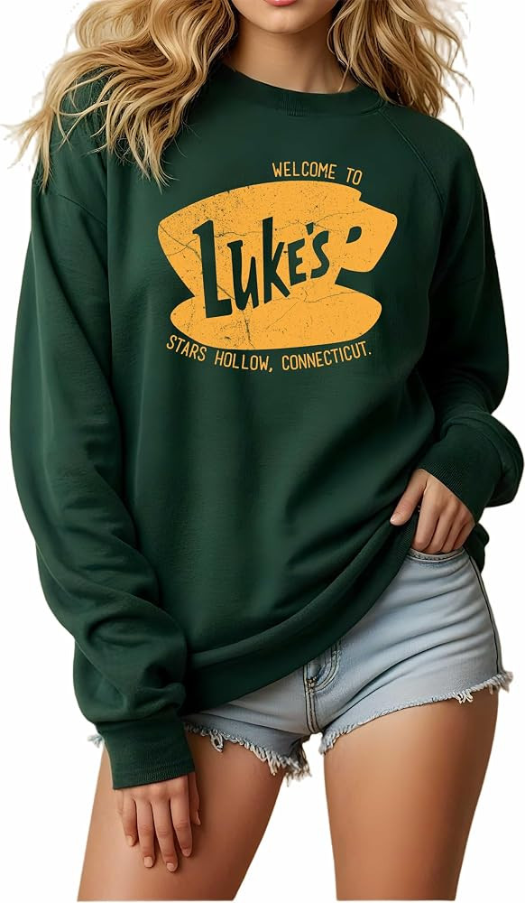 Luke's Diner Sweatshirt \u2013 Stars Hollow Inspired Pullover, Cozy Vintage Coffee Shop Hoodie, C... | Amazon (US)