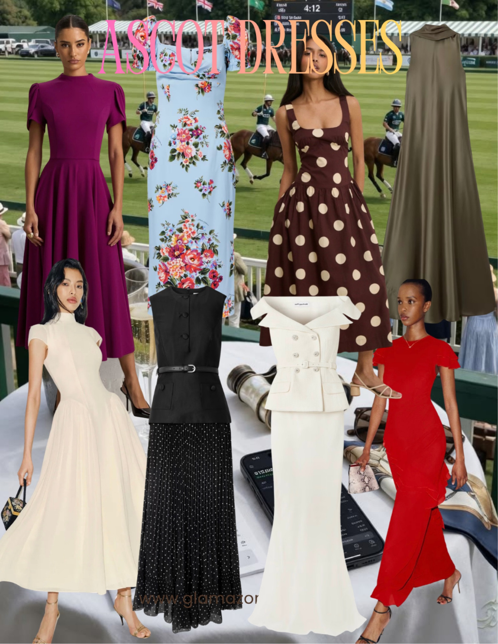 Ascot dresses, polka dot dresses, midi dresses, white dress, race dress, maxi dress, wedding dress 

#LTKsummer #LTKspring