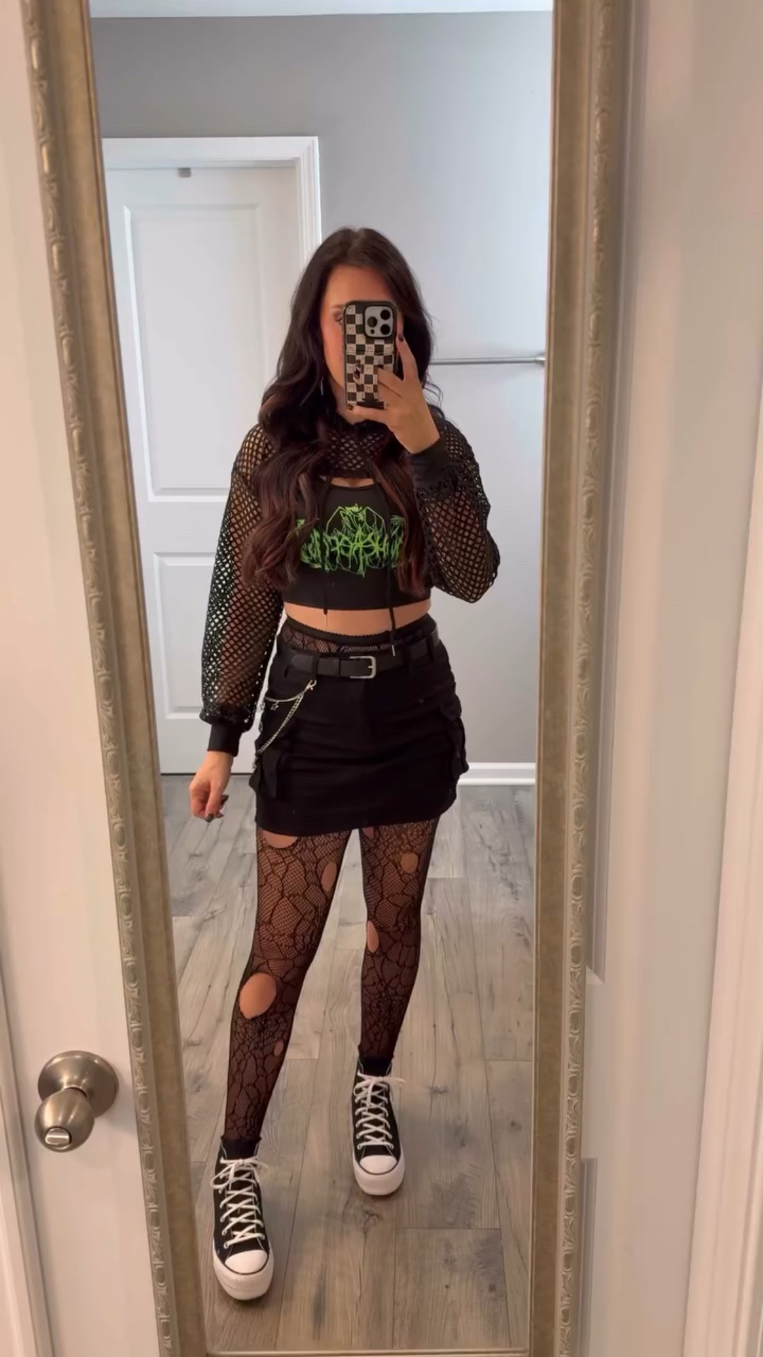 Vans Warped Tour outfit inspo! Green tank is from Nowhere Fast

Mesh top- Medium
Skirt- Medium

#LTKFindsUnder100 #LTKParties #LTKStyleTip