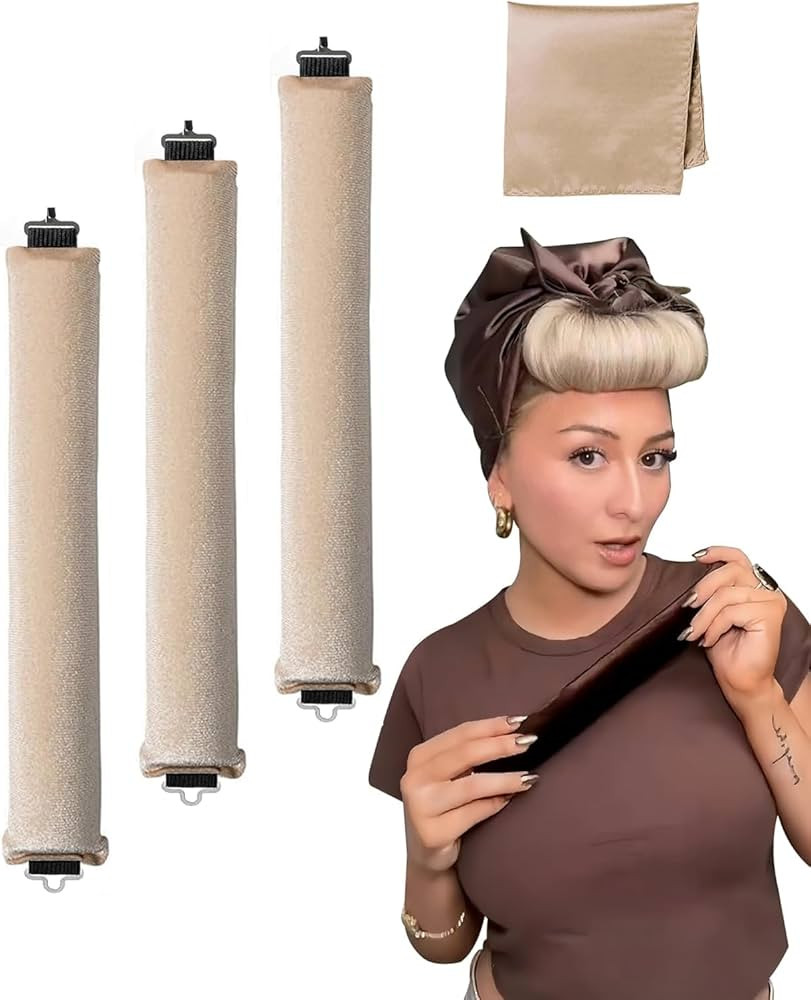 3PCS Heatless Hair Curler for Long Medium Hair Overnight Heatless Rollers Rod for Big Waves Set J... | Amazon (UK)