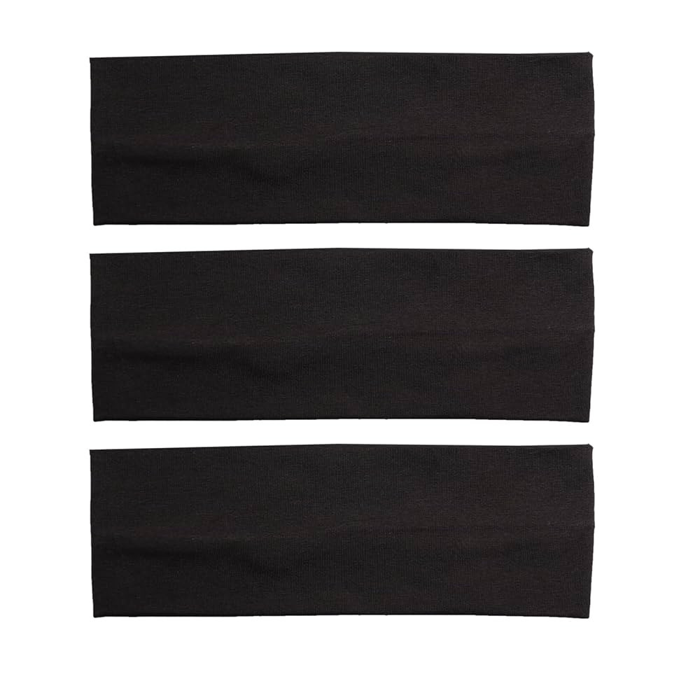 Headbands for Women 3 PCS Cotton Non Slip Hair Bands Sweat Thick Headband Hair Accessories | Amazon (US)