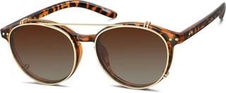 Tortoiseshell Polarized Round Magnetic Clip-on Glasses #6499925 | Zenni Optical | Zenni Optical (US & CA)