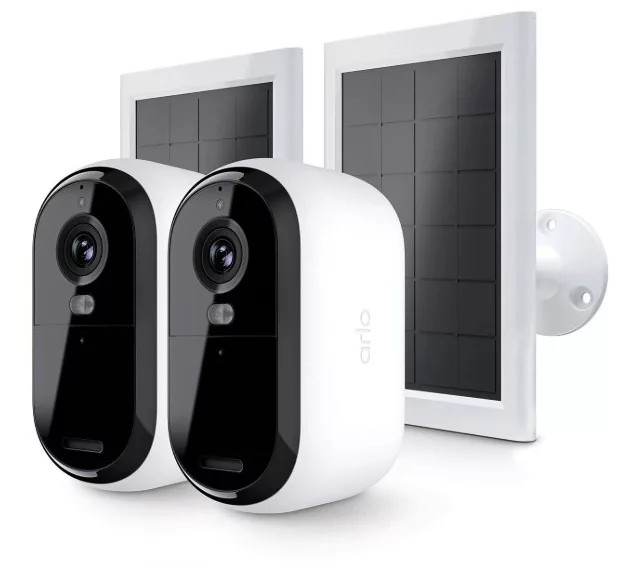 Arlo Essential Outdoor Cameras 2pk w/2 Solar Panel Chargers - QVC.com | QVC