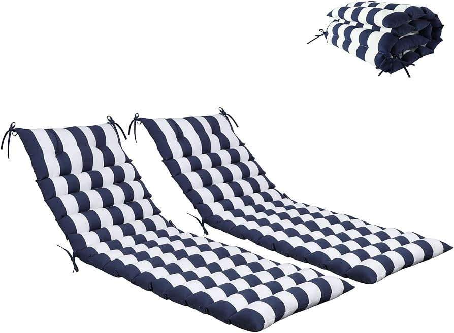Only choice Chaise Lounge Cushions Replacement Waterproof Outdoor Lounge Chair Cushion with Ties ... | Amazon (US)