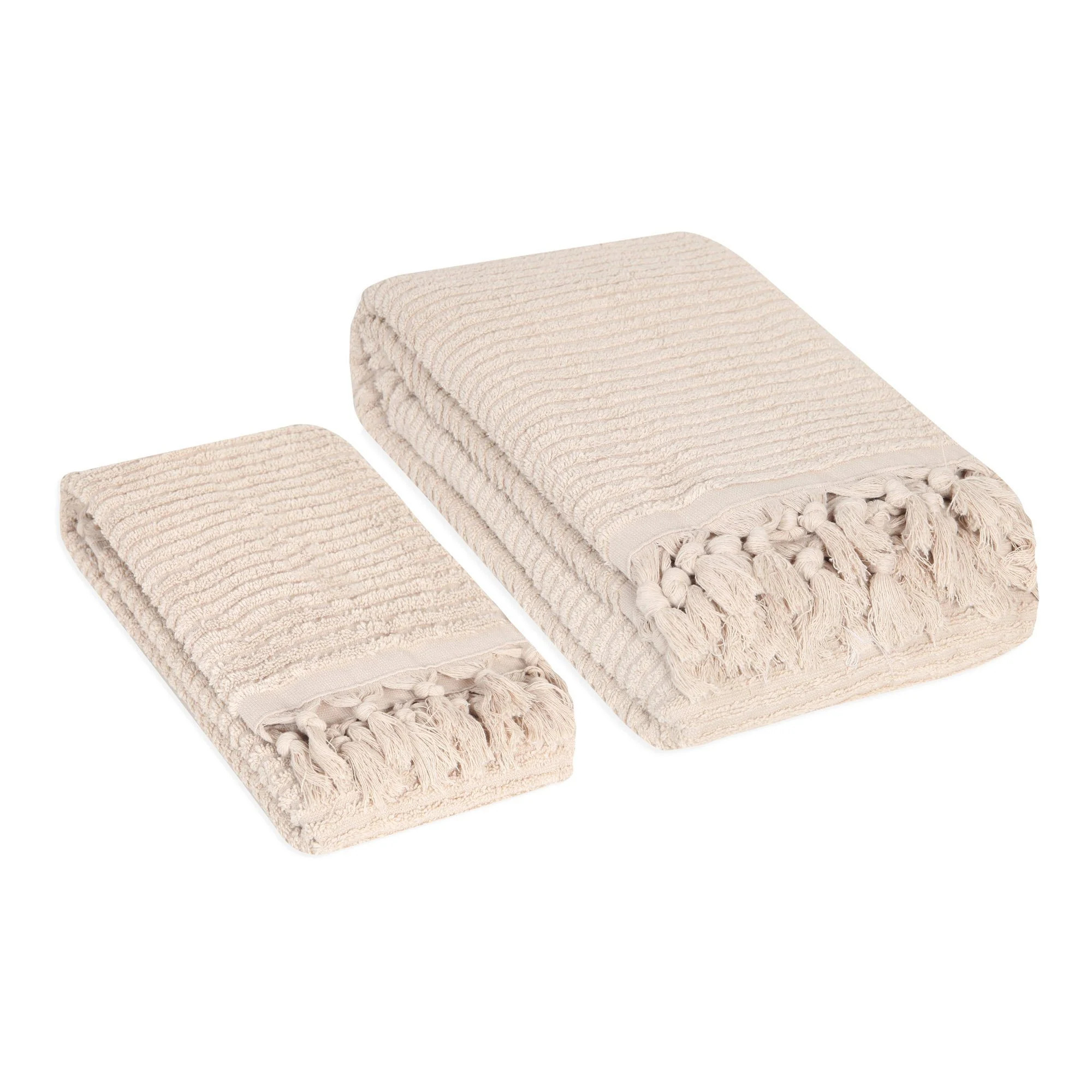 Ribbed Loom Turkish Terry Towel Set | Olive and Linen LLC