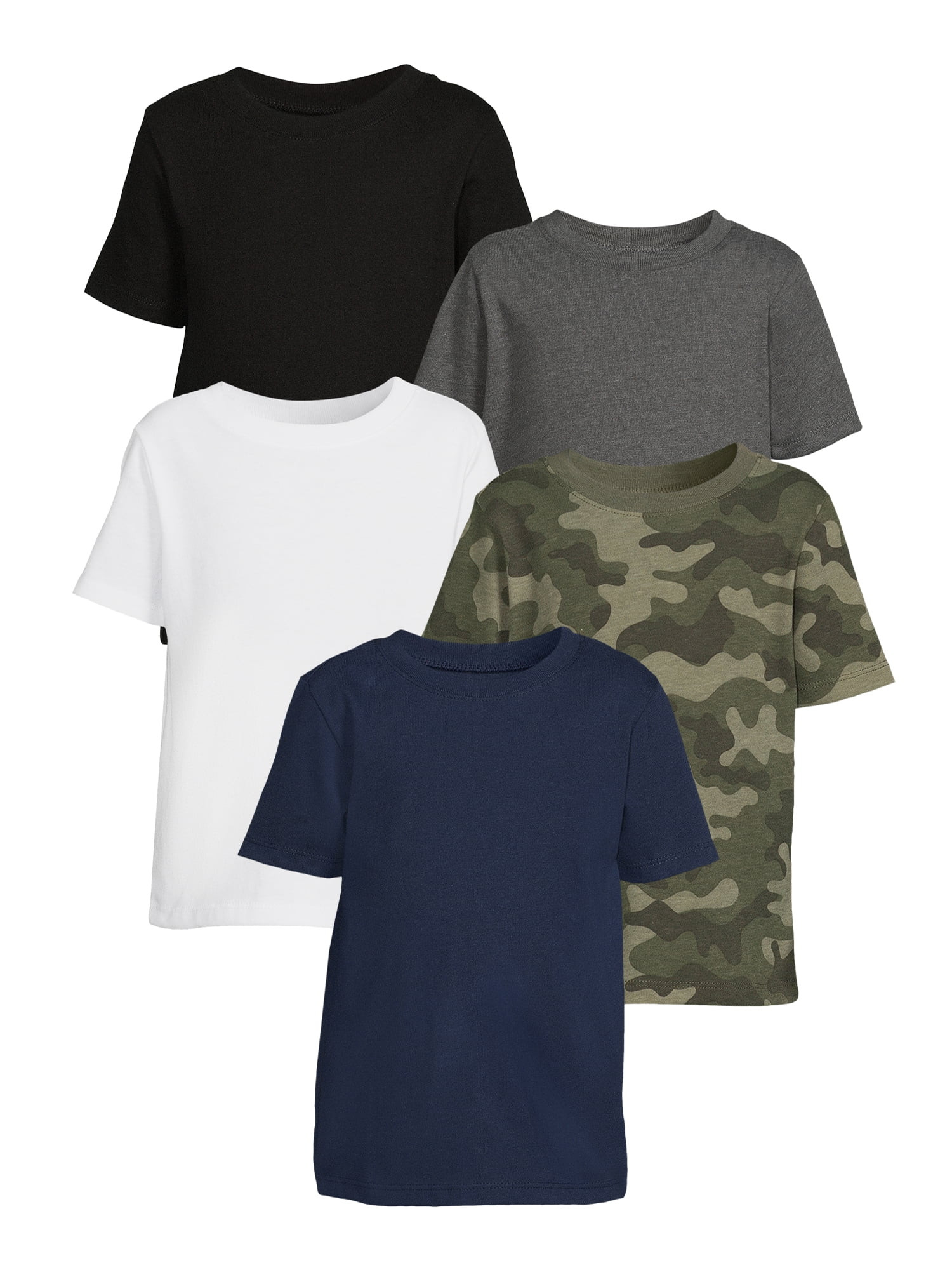 Garanimals Toddler Boy Short Sleeve T-Shirt, 5-Pack, Sizes 12M-5T | Walmart (US)