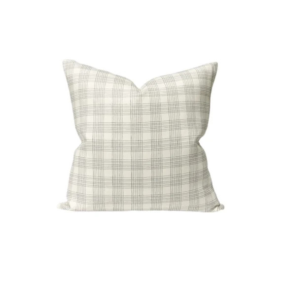 Gray and off White Plaid Pillow Cover  Grey Throw Pillow | Etsy | Etsy (US)