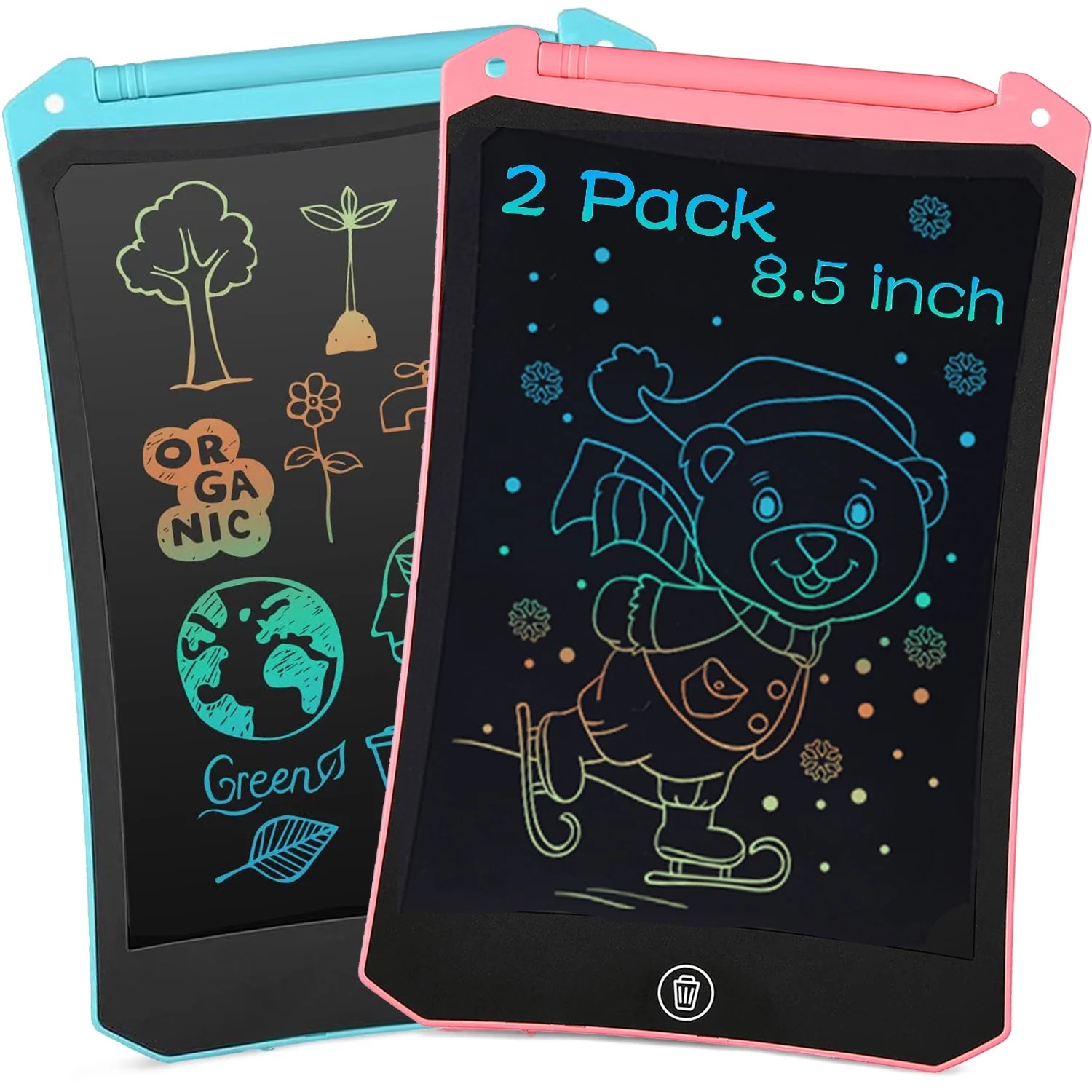 2 Pack LCD Writing Tablet, 8.5 inch Reusable Drawing Pad for Kids, Colourful Screen Drawing Table... | Walmart (US)