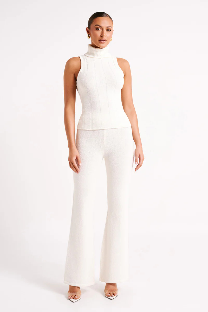 Angelina Knit Pants - Ivory | MESHKI US