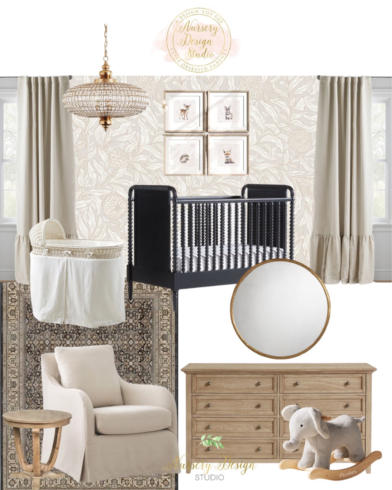 Timeless nursery, black crib, nursery chair, black rug, nursery dresser

#LTKbump #LTKbaby #LTKhome
