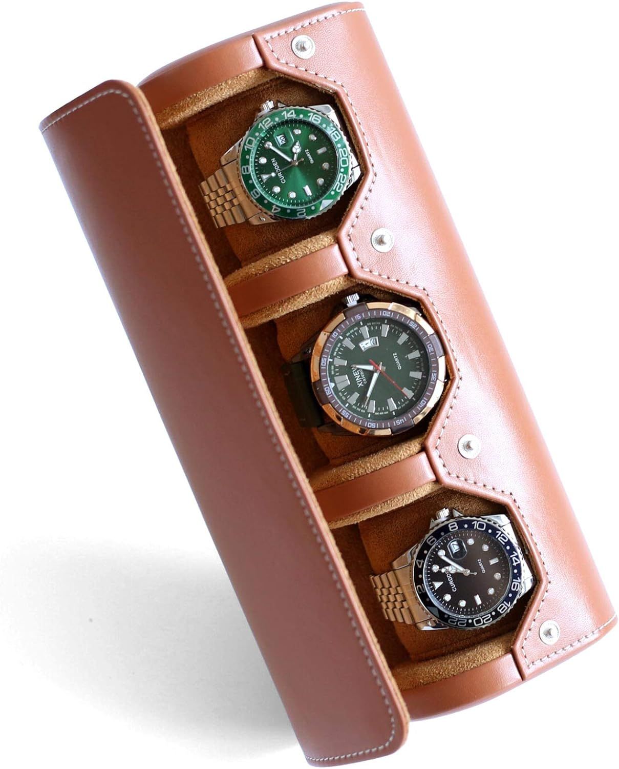 Besforu Watch Box Organizer for Mens Watch case Travel roll Portable 3 Watch Display Storage with... | Amazon (US)