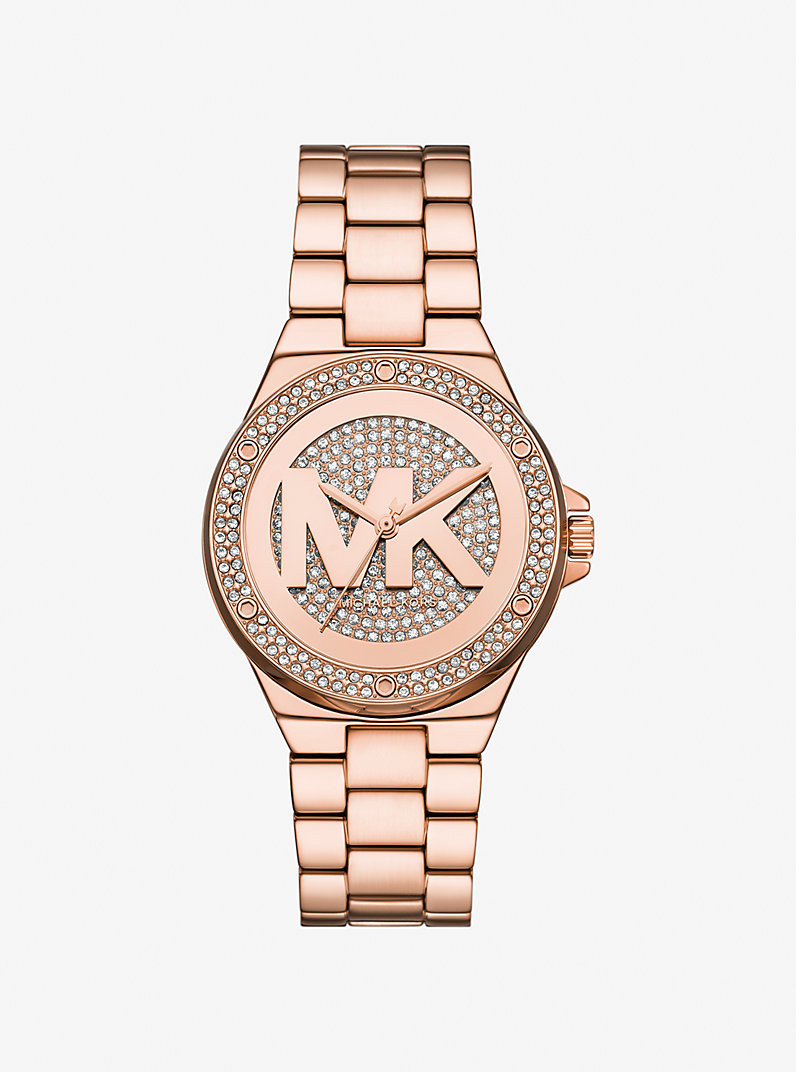 Lennox Pavé Rose Gold-Tone Watch | Michael Kors US
