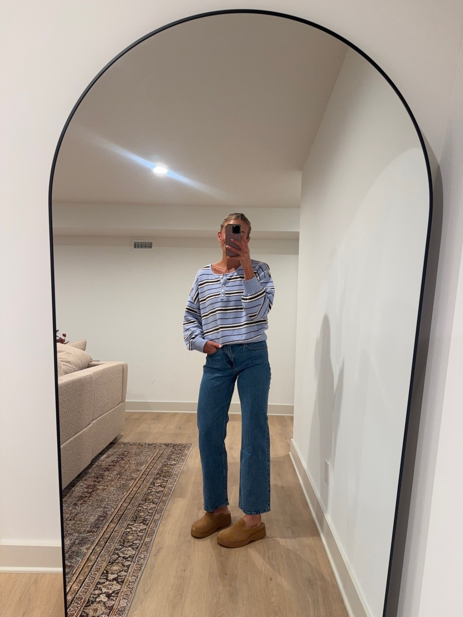 My clogs are 20% off with code RF-ASHLEYB! 

Sizing:
I’m wearing the regular length size 27 in the jeans for a more cropped fit. 
This sweater (size M) color is sold out, so I linked another color plus a few similar Amazon options!

#LTKootd #LTKSeasonal #LTKSaleAlert